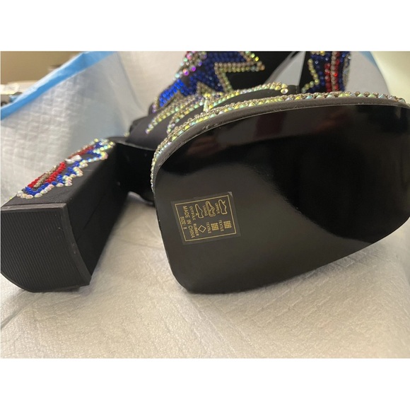 Azalea Wang Black and Multicolor Embellished Heels - Picture 9 of 10